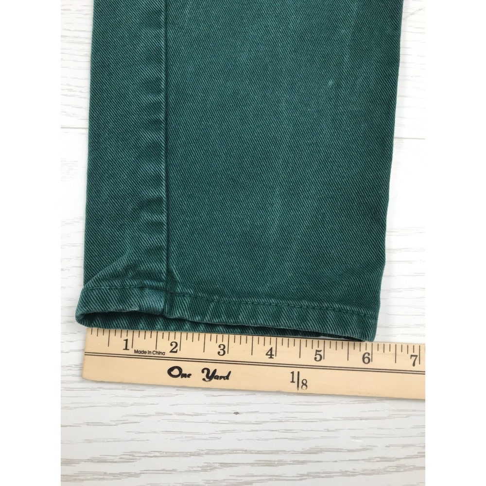 Vintage 90s High Rise Tapered Mom Jeans Womens 7/8 Green Nuovo County Seat 25x30 - Picture 8 of 12